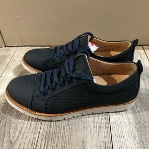 Samuel Hubbard Women’s Wanderer Navy Blue Leather Sneakers Size 8